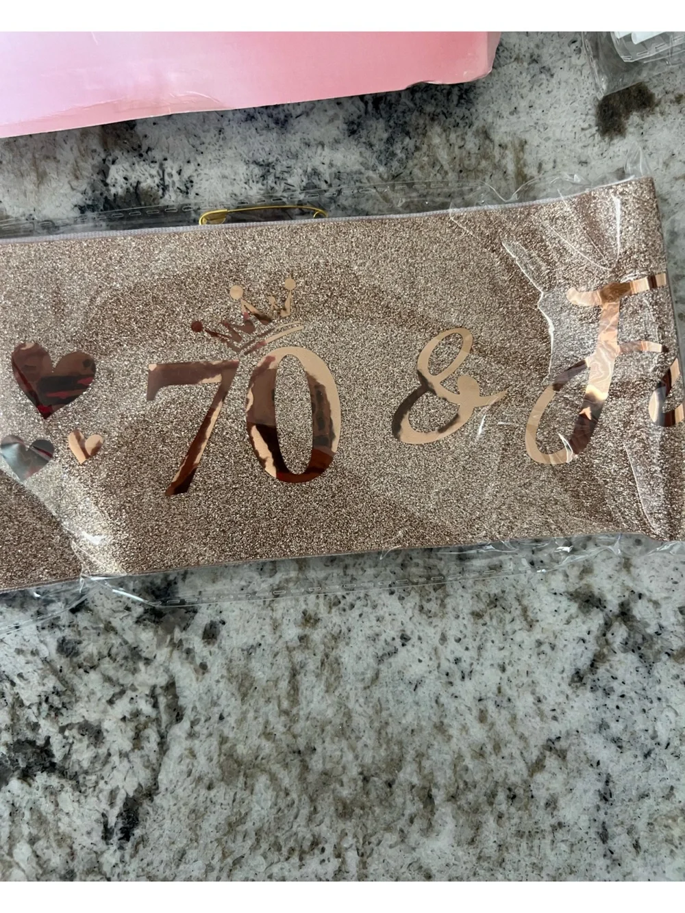Rose Gold Glitter '70' Party Set